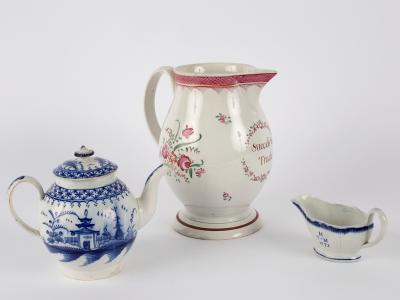 Three items of Staffordshire pearlware,