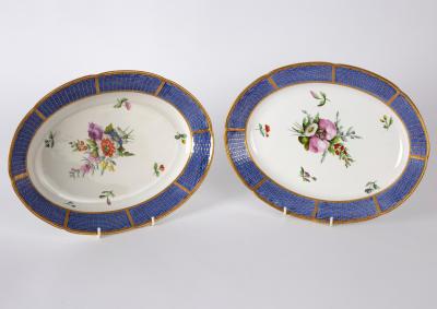 A pair of Spode porcelain oval