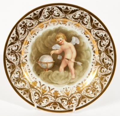 A Derby cabinet plate, circa 1815,