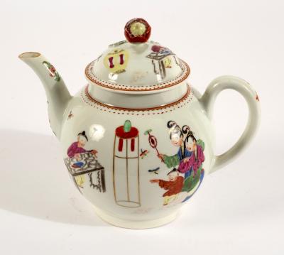 A Worcester polychrome teapot and