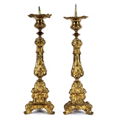 A pair of Continental gilt metal 2ddeed