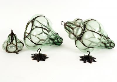 A pair of Venetian glass ceiling lanterns,