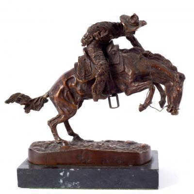 After Frederic Remington, a bronze