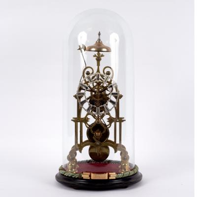 A 19th Century brass skeleton clock