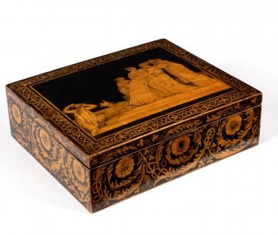 A Regency pen work decorated box  2ddf46