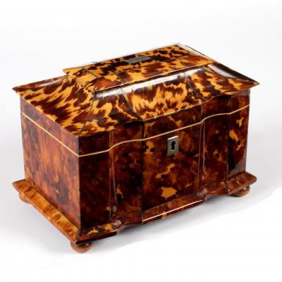 A Regency tortoiseshell tea caddy 2ddf51