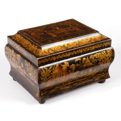 A 19th Century lacquered tea caddy,