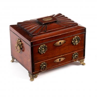 A Regency mahogany jewel box of