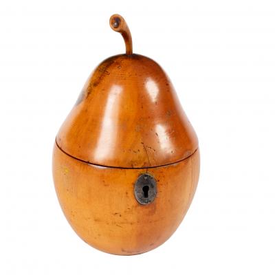 A Georgian fruitwood tea caddy of pear