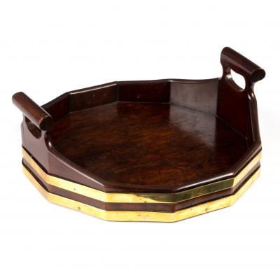 A George III mahogany brass bound tray