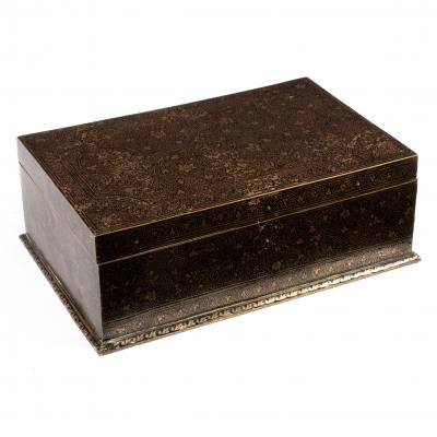 A Persian niello box 26cm wide 2ddf86