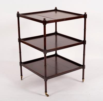 A George III style mahogany three tier 2ddf99