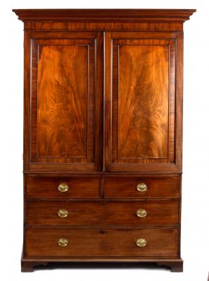 A Regency mahogany linen press,