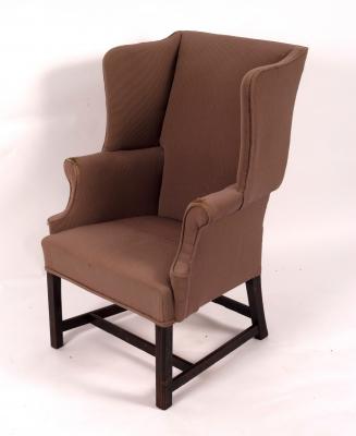 A small wing back armchair of 18th