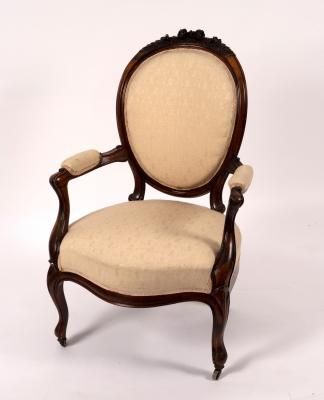 A Louis XV style rosewood fauteuil with