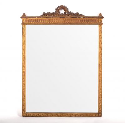 A rectangular giltwood wall mirror,