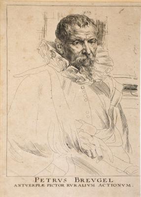 Van Dyck/Portrait of Pieter Breughel/etching,