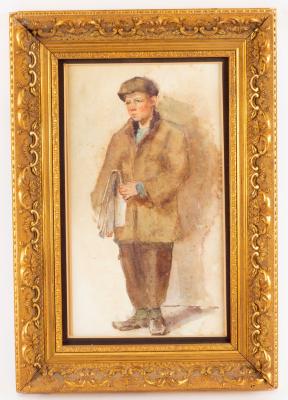 Early 20th Century School/Paper Boy/watercolour