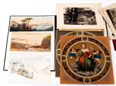 A folio of prints and watercolours  2de030