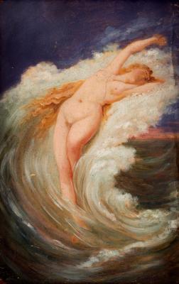 19th Century/Sea Nymph/oil on paper