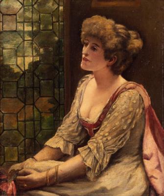 Pre-Raphaelite School/Lady by a