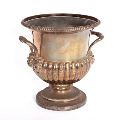 A lobed Sheffield plate wine cooler,