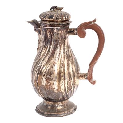 A German silver chocolate jug, Jacob
