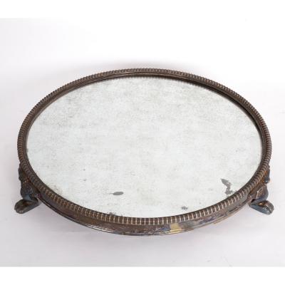 A Sheffield plate circular mirror