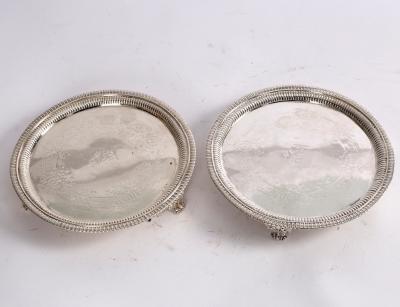 A pair of George III silver salvers  2de1c9