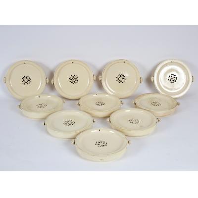 A set of ten English creamware
