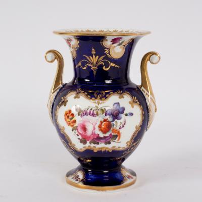 An English porcelain two-handled vase,
