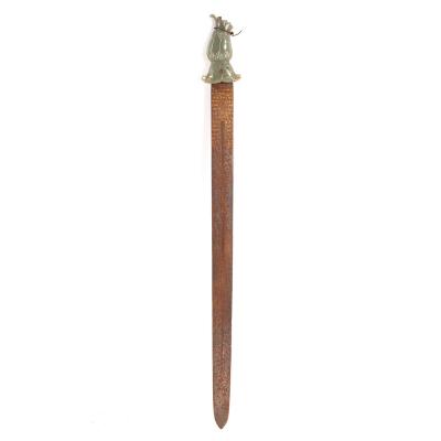 A Mughal sword with jade grip (damaged)