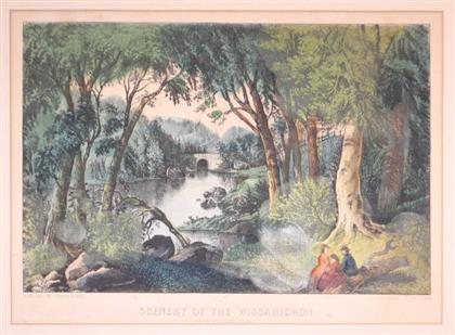 1 piece Hand Colored Lithograph  496ad