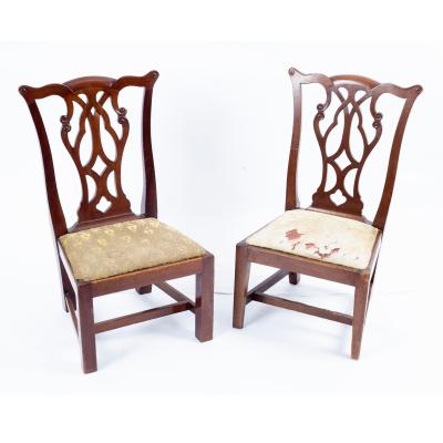 A pair of child's mahogany side