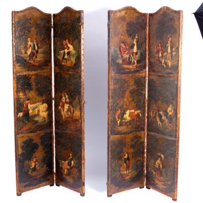 A pair of two panelled screens  2de316