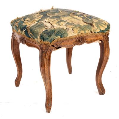 A French provincial walnut stool,