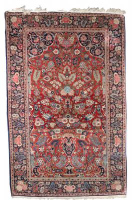 A Kashan prayer rug, Central Persia,