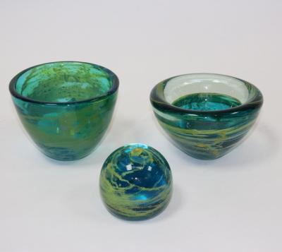 Mdina, a glass bowl, swirling pattern
