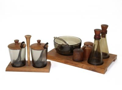 A Danish style condiment set in