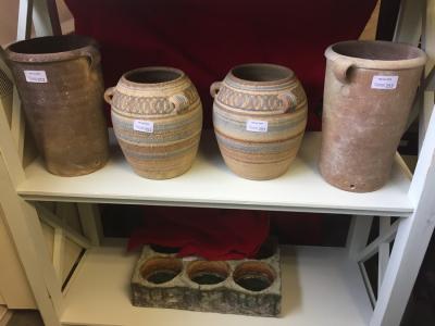 Two pairs of garden plant pots