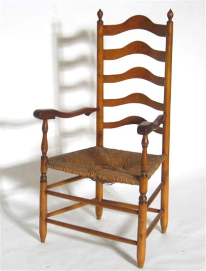 Ladder back hickory arm chair 