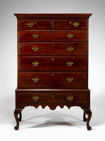 Queen Anne walnut chest on frame 496ea