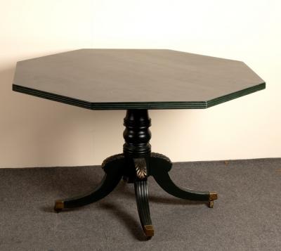 A painted Regency style table, the octagonal