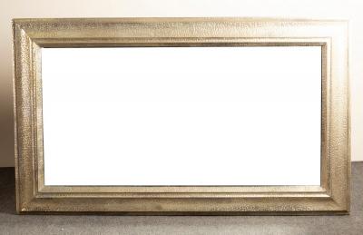 A large modern mirror, the frame