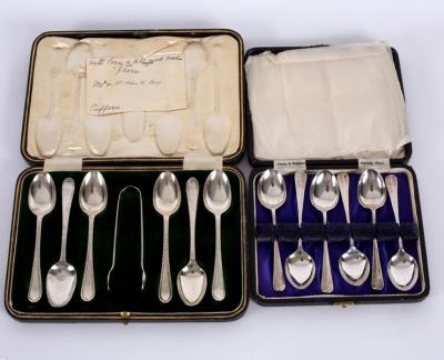 A cased set of six silver teaspoons 2de5c2