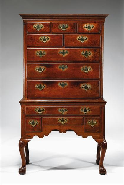 Chippendale walnut high chest of 496fc