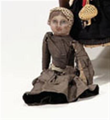 Painted cloth Quaker doll probably 496fe