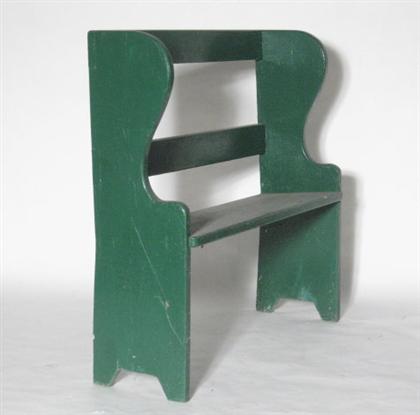 Green painted bucket bench    19th