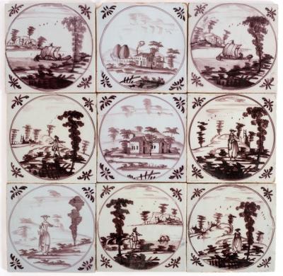Nine 18th Century Bristol Delftware