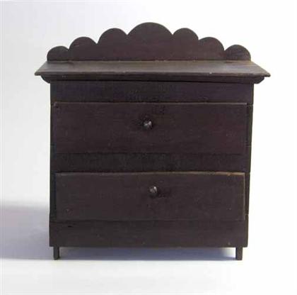 Brown painted two drawer miniature 4970a